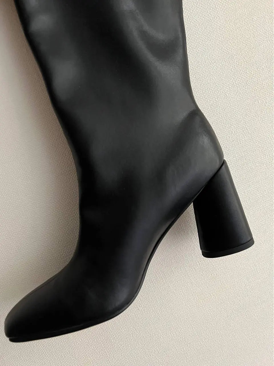 LEATHER KNEE HIGH BOOTS