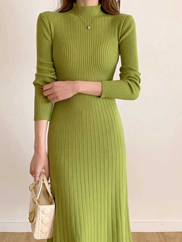 LONG SLEEVE KNITTED DRESS