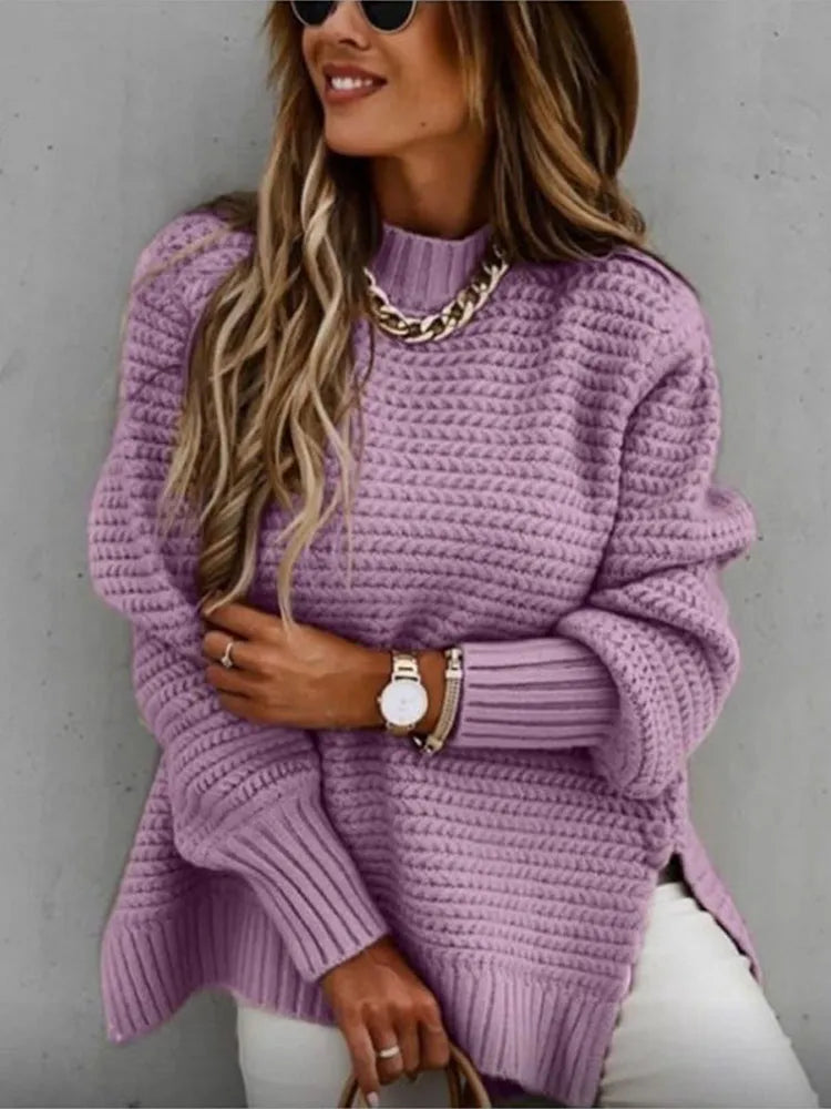 MOCK NECK CASUAL PULLOVER