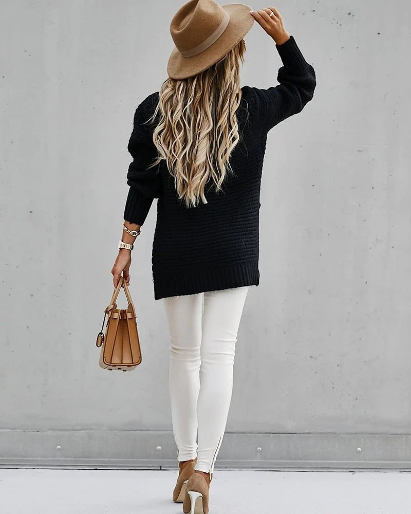 MOCK NECK CASUAL PULLOVER